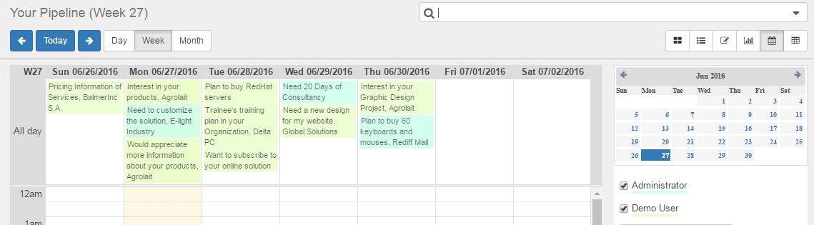 Calendar View