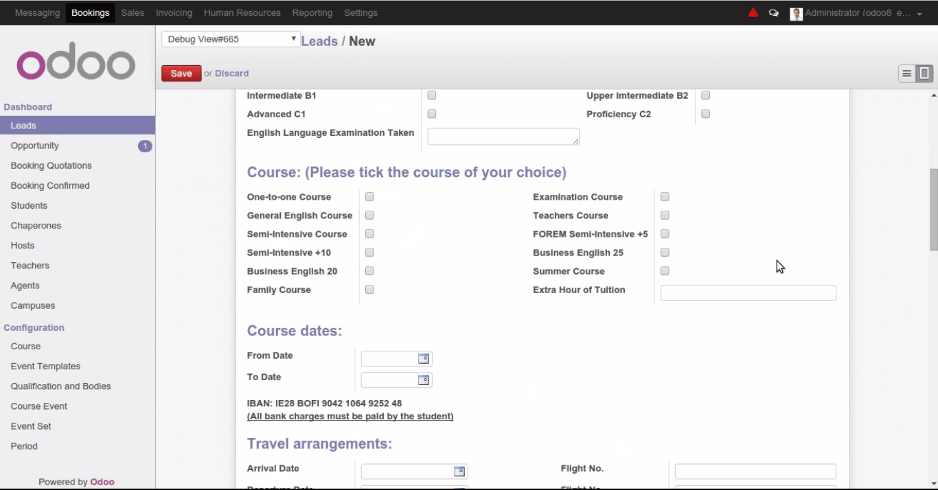 Lead Form in Odoo