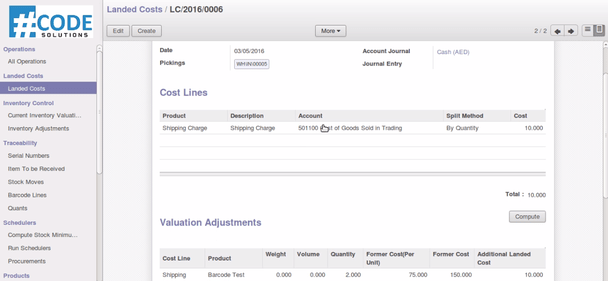 Landed Cost Implementation