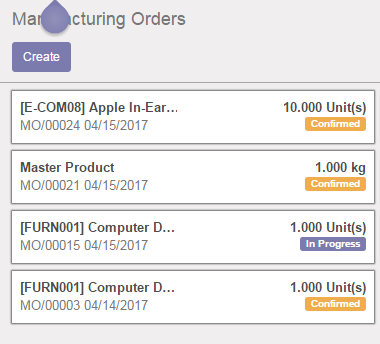 Manufacturing Orders